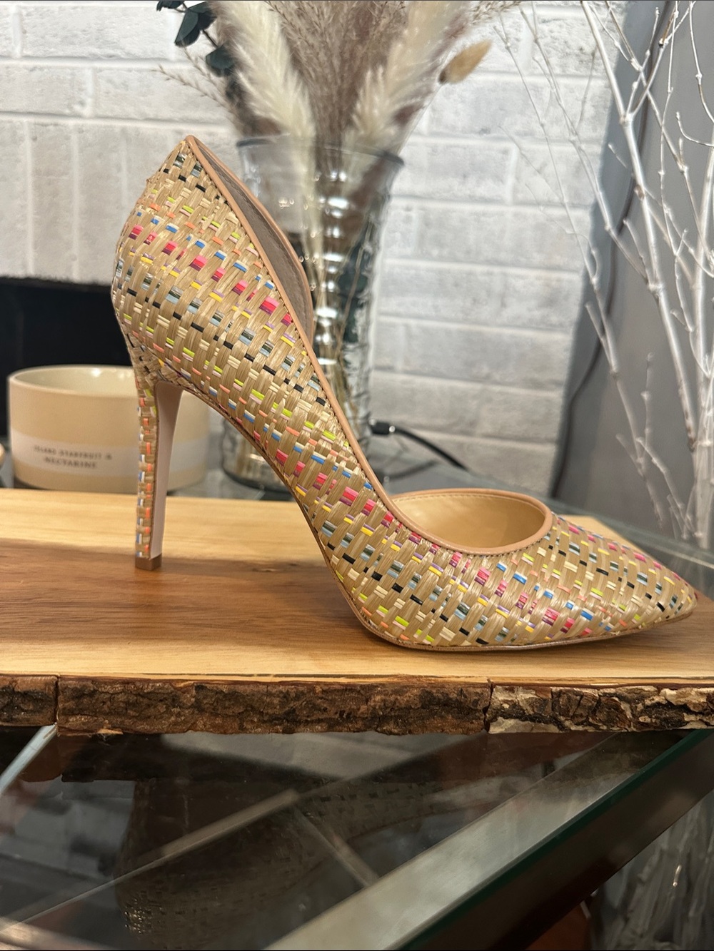 Jessica Simpson Prizma Multicolor Woven Pointed-Toe Stiletto Pump